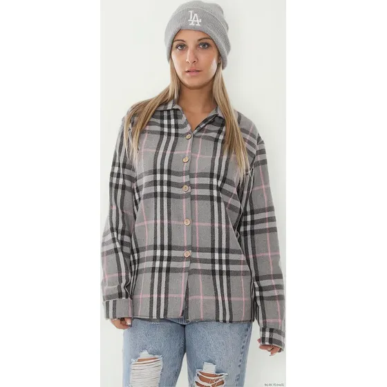 Camisaco A Cuadros De Paño Lara Mujer