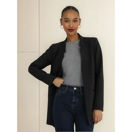 Blazer Cuello Mao Negro Nicopoly