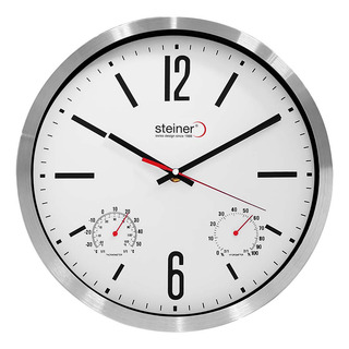 Reloj De Pared Steiner Con Higrómetro Y Termómetro Elegante Reloj De Pared Steiner Con Higrómetro Y Termómetro Elegante