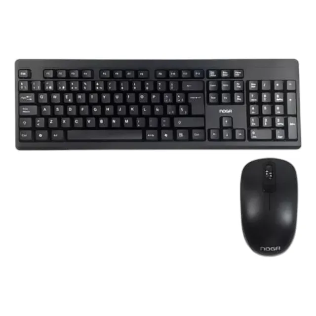 Kit De Teclado Y Mause Inalambrico En Español, Color Negro