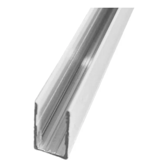 Perfil U De Alumínio Cavalinho Branco Reforçado 08mm 02mts 