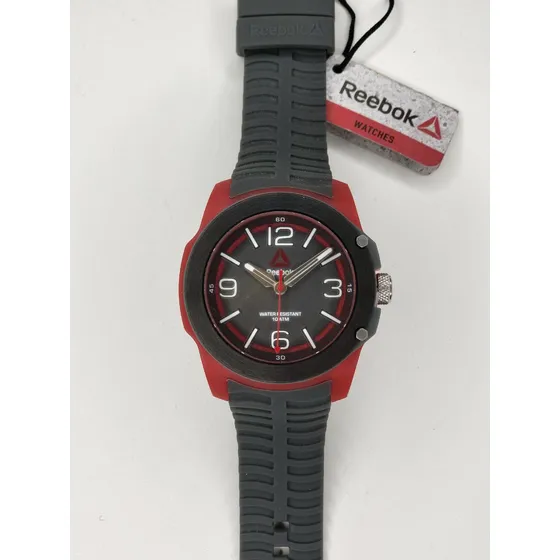 Reebok Reloj Original Aguja - Correa Goma Relieve Gris