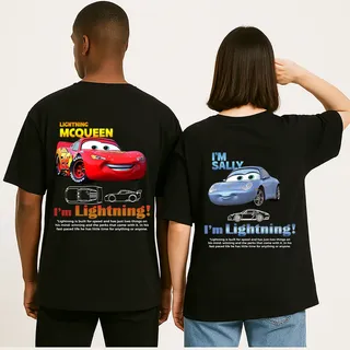 Kit Camiseta Namorados Casal Relâmpago Mcqueen Sally Carros