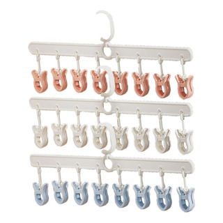 3pc 24 Clips Ganchos Para Calcetín 360° Ajustable Perchas 3pc 24 Clips Ganchos Para Calcetín 360° Ajustable Perchas