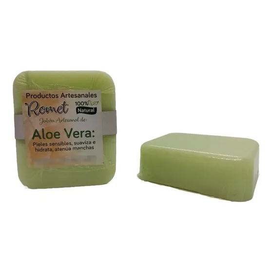 Jabon Artesanal Aloe Vera - 100% Natural - g a $140