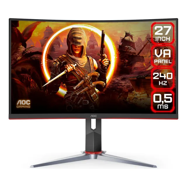 Monitor gamer C27g2z curvo LED negro AOC 220V