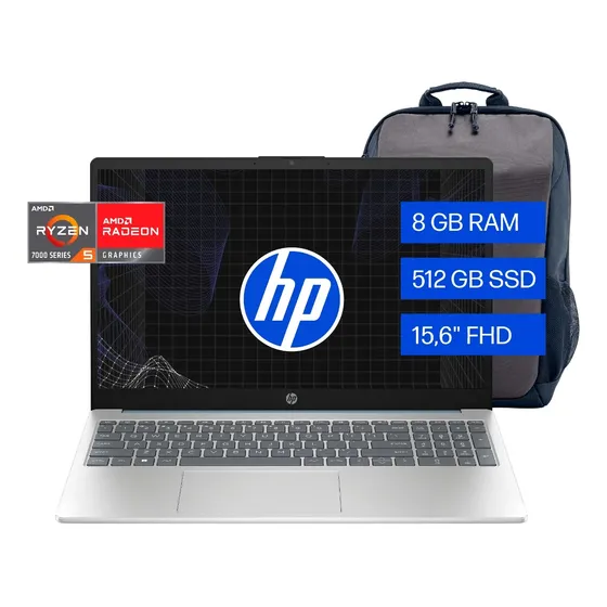 Notebook Hp 15-fc0250la Amd Ryzen 5 8gb 512gb 15.6