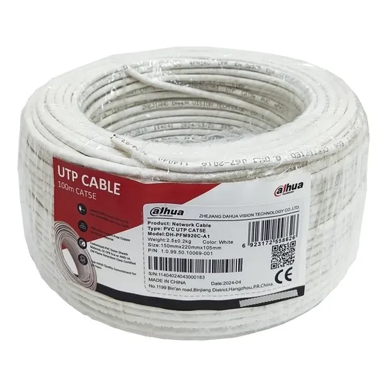 Cable Utp Dahua Cat5e 100mts 100% Cobre Blanco