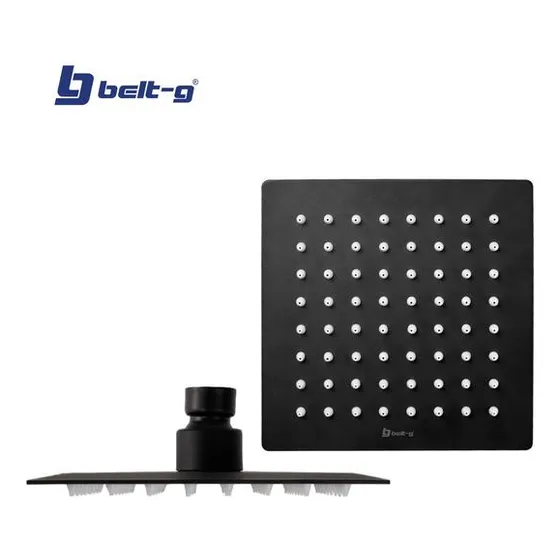 Regadera Anticalcarea 10'' Ultra Plana Cuadrada Black Belt G