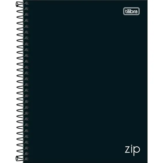 Caderno Espiral Capa Dura 20 Matérias Zip Preto 320 Folhas Tilibra