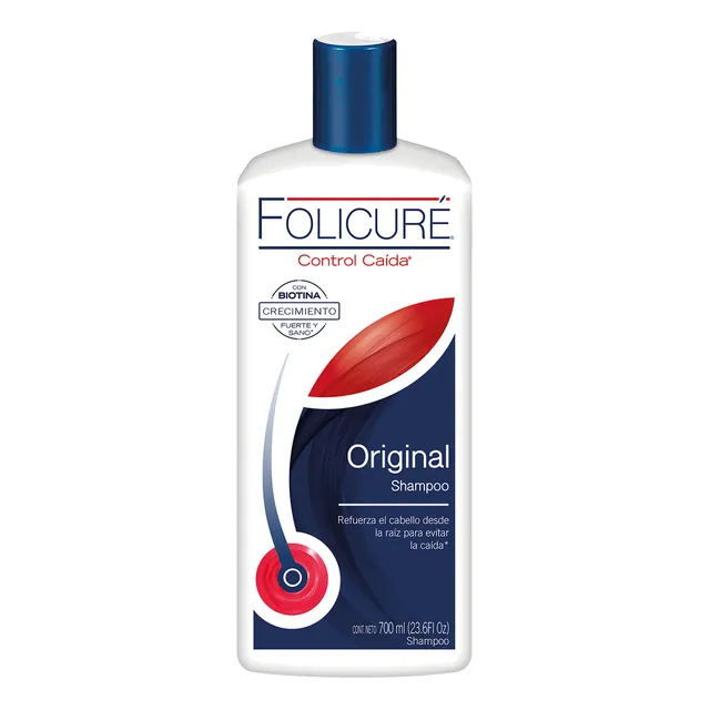 FOLICURE Shampoo Control Caída* Original con biotina y pantenol, ideal para un crecimiento de cabello saludable 700 ml