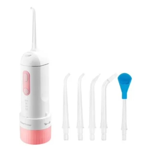 Irrigador Limpiador Oral Bucal Dental Braquets Profesional Color Blanco Con Rosa