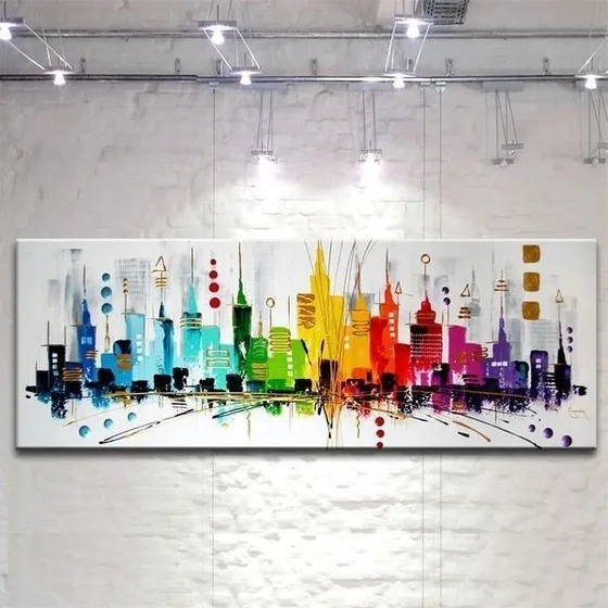 Cuadros Abstractos Modernos Para Sala Pintados Sobre Tela 