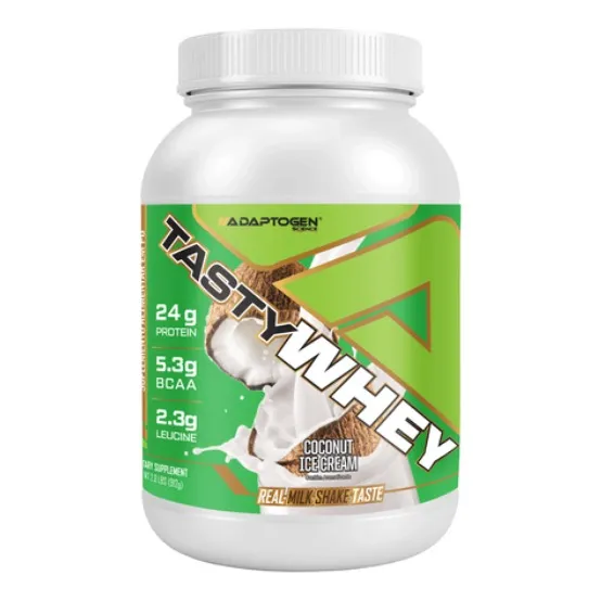 Suplemento Tasty Whey 3w Gourmet Whey Protein Adaptogen Science Pote 900g Sabor Sorvete de Coco