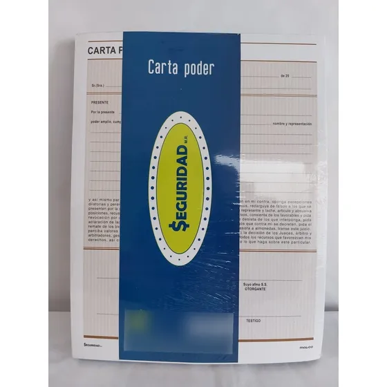 5 Block Carta Poder 25 Pzas C/u Marca Seguridad 125 Hojas