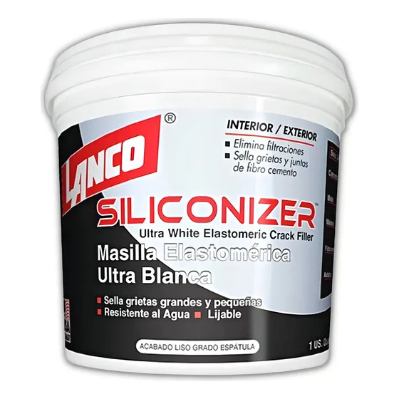 Masilla Elastomérica Siliconizer Lanco 1/4 Galon (946 Ml)