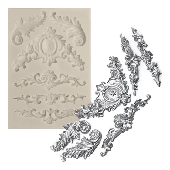 Molde De Silicón Barroco  Arabesco Marroquí Fondant Resina