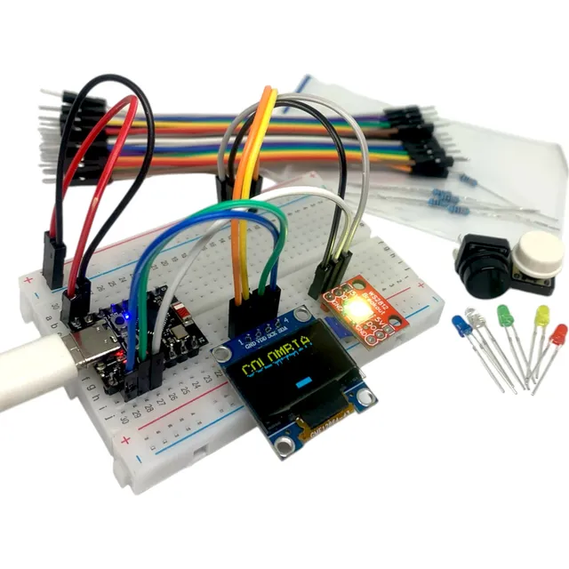 Placa Esp32 C3 Wifi/ble + Protoboard + Oled +leds+obsequios!