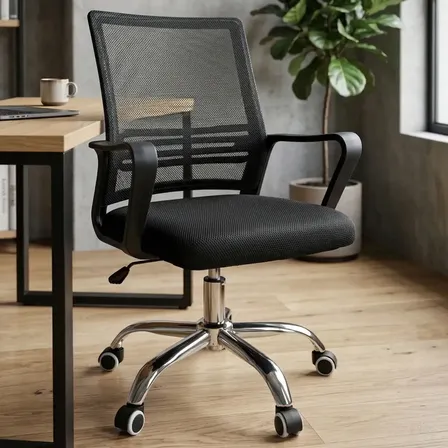 Cadeira Escritorio Confortavel Giratoria Estofado Mesh Altura Regulável Apoio Lombar Home Office Bussines