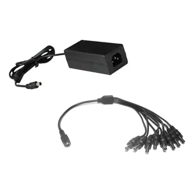 Fuente 12v @5amp. Con Divisor Para 8 Cámaras