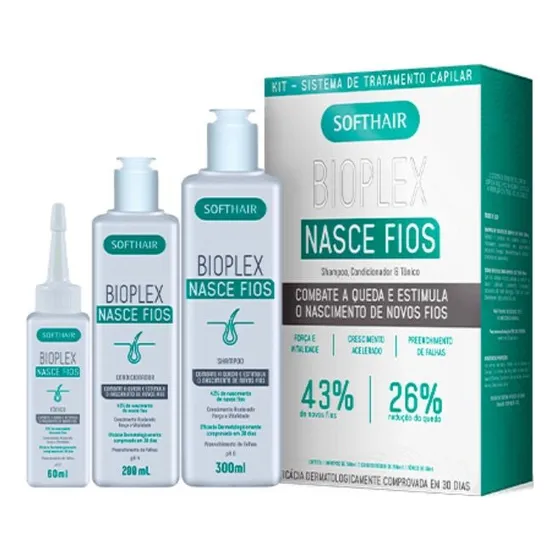 Bioplex Nasce Fios Shampoo Condicionador E Tônico Softhair