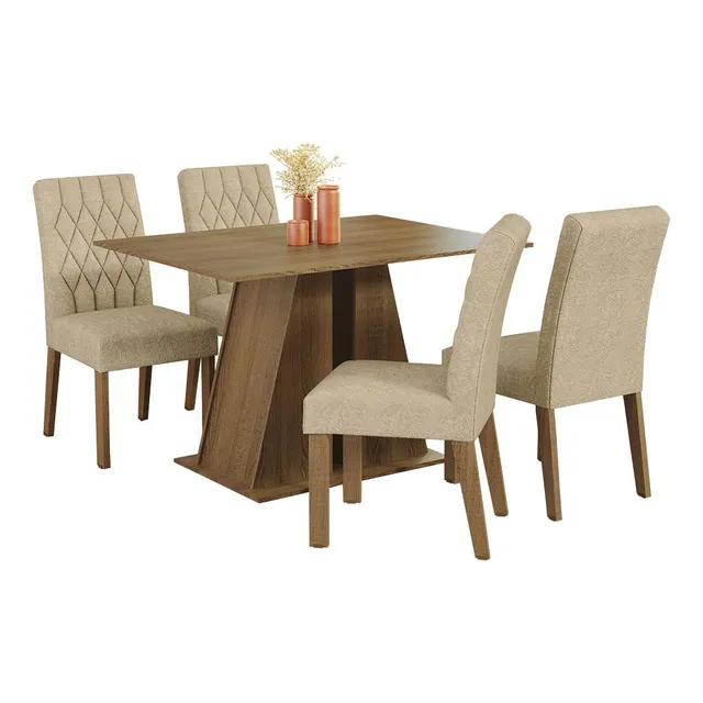 Juego de Comedor Madesa Gisele con 4 sillas Marrón/Imperial