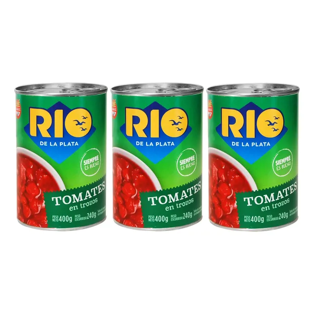 Tomates En Trozos Río De La Plata 400 Grs X 3 Un