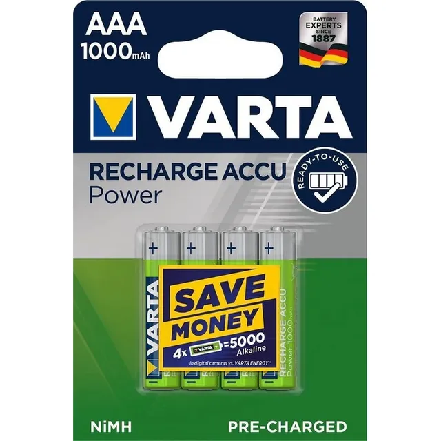 1 Blisters De 4 Pilas Recargable Aaa De 1000mah - Vartra