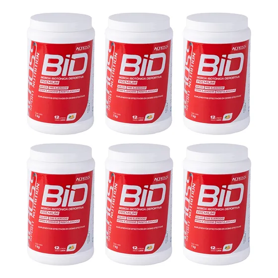 Kit 6 Bebidas Isotónicas Pote En Polvo Across 1kg Bid