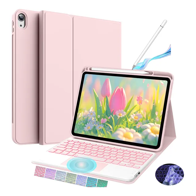 Funda Teclado Táctil Lapiz P/ iPad 10a 10.9''a2696 /a16 2025