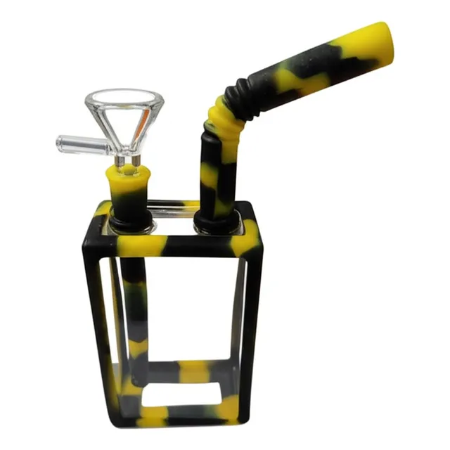 Bong En Vidrio Silicona Pipa De Agua Square
