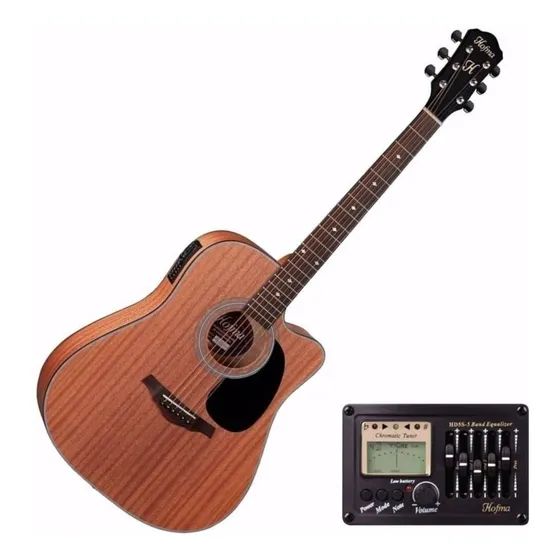 Violão Hofma Eletroacústico Hmf 250 Aço Natural