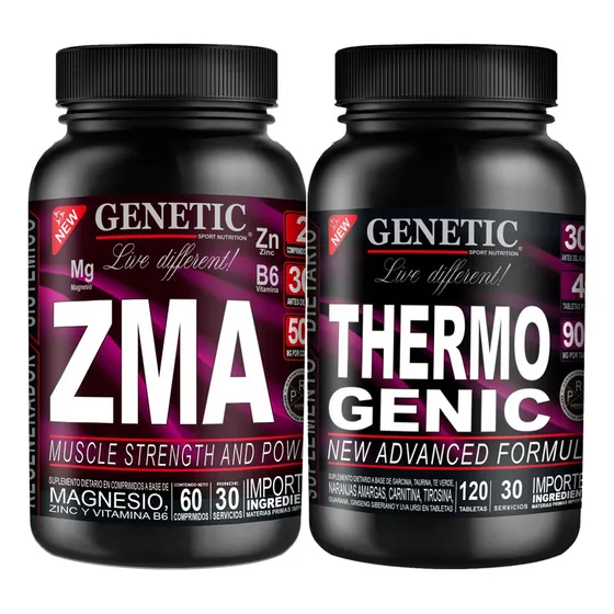 Zma Zinc Magnesio B6 Thermogenic Quemador Definitivo Genetic Sabor Neutro