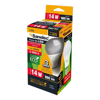 Pack De 3 Focos Sanelec Led T/bulbo 14 Watts 1333 Pack De 3 Focos Sanelec Led T/bulbo 14 Watts 1333