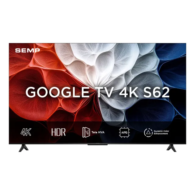 Smart Tv Semp 50 Led Hva 4k Android Wifi Bluetooth 3 Hdmi Google Tv 60hz Hdr10+ 50s62