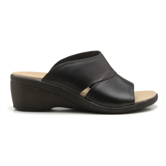 Sandalia Cuero Negro 2618 Mujer Gravagna
