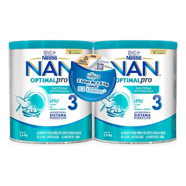 Leche En Polvo Nan 3 Nestlé Optimal Pro De 1 A 2 De Edad