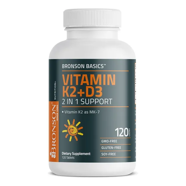 Vitamina D3 5000 Ui Con Vitamina K2 90mcg 120 Tabletas