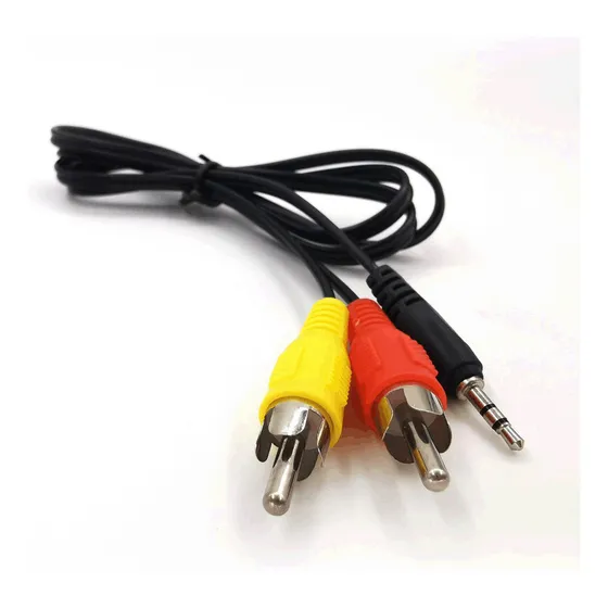 Cable Av Negro De 2,5 Mm Con Doble Divisor De 1 M Para Dispo