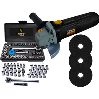 Esmerilhadeira Lixadeira Angular Profissional 4.1/2 Com AcessĂłrios Jogo De Soquetes E Discos The Black Tools Esmerilhadeira Lixadeira Angular Profissional 4.1/2 Com AcessĂłrios Jogo De Soquetes E Discos The Black Tools