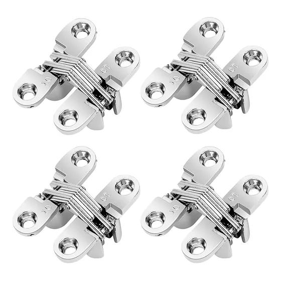 Bisagra Invisible Oculta Para Puerta 20mm Cromo Satín 4 Pcs