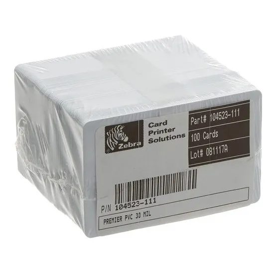 Tarjeta Zebra Datacard Evolis Premier Pvc 104523-111 X 100