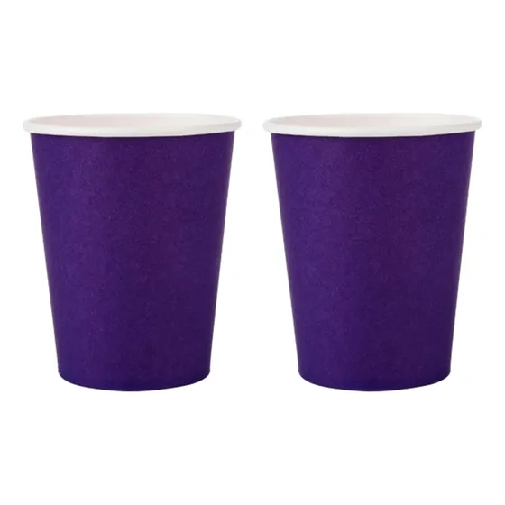 Copo Papel Liso Roxo Halloween 270ml 10un Silver