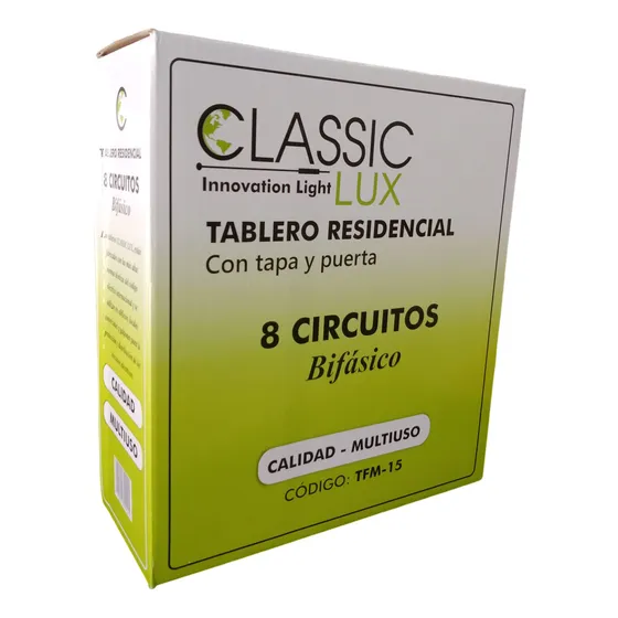 Tablero Residencial 8 Circuitos Bifásico Con Tapa Y Puerta