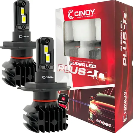 Kit Ultra Led 12v 24v Cinoy 12000lm H4 H7 H8 H9 H11 H7 Branco Branco-quente