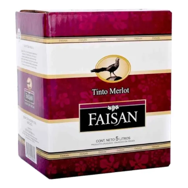 Vino Faisán 5 Litros (lts) Caja Merlot Suchina S.a