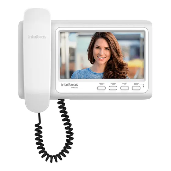 Monitor Extensão Para Video Porteiro Ivr 1070 Intelbras Cor Branco Bivolt