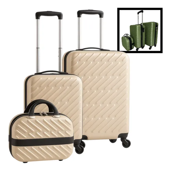 Kit 3 Malas De Viagem 2 Com Rodinhas Passeio Travel Mala Mão