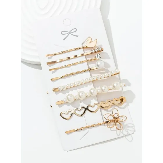 Set De 8 Ganchos Para El Cabello Diseño Variado.
