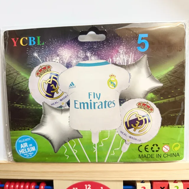 Set 5 Globos Real Madrid Fc Futbol Decoración Fiesta Caracas